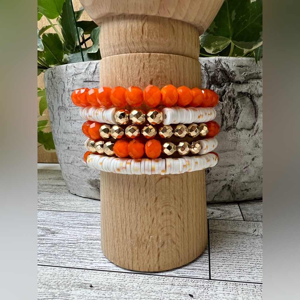 Colorful Boho Chic Stacked Bracelet Set Of Ten- Summer Layered Bead Bracelets Se
